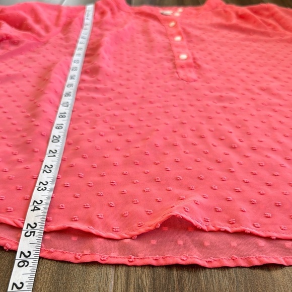 J. Crew Sheer Coral Swiss Dot Buttoned Blouse - Picture 10 of 11